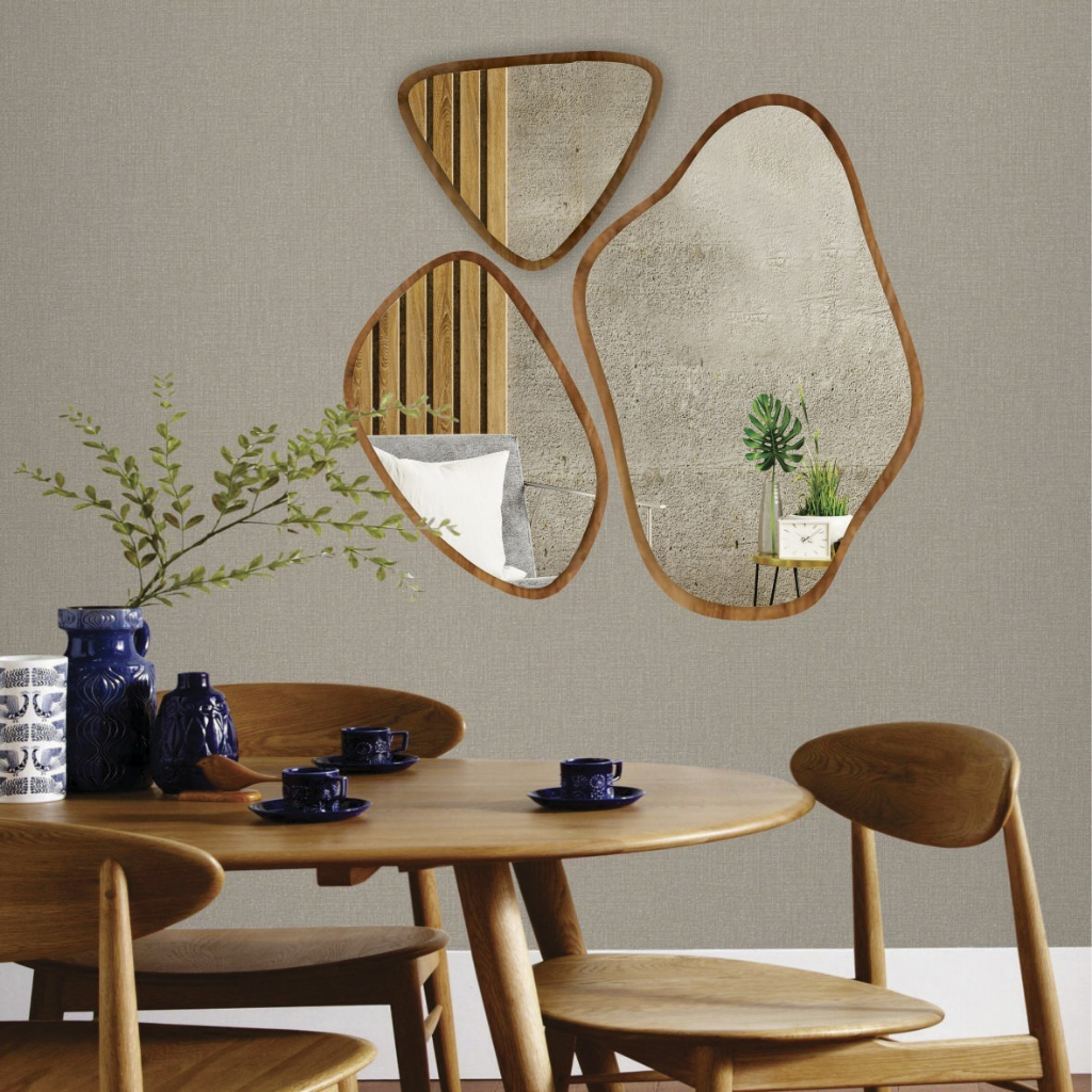 KIT 3 ESPELHOS ORGÂNICOS ESPELHO ORGÂNICO COM PENDURADOR DECORATIVOS DECORAÇÃO MADEIRA VIDRO em Oferta na Shopee