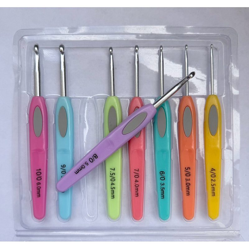 kit de agulhas para crochê 8 peças cabo ergométrico