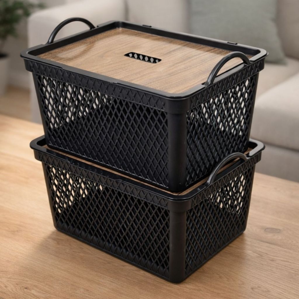1/2/4 Caixas Organizadoras Com Tampa 20L - Cesto Organizador Roupa Suja Multiuso Lavanderia Banheiro em Oferta na Shopee