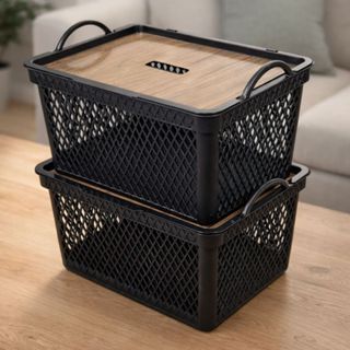1/2/4 Caixas Organizadoras Com Tampa 20L - Cesto Organizador Roupa Suja Multiuso Lavanderia Banheiro em Oferta na Shopee