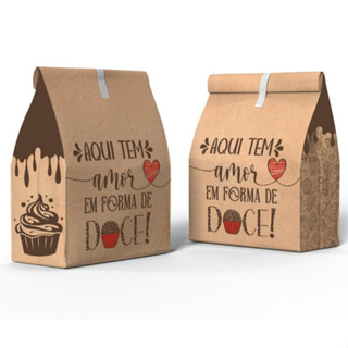 Sacos Kraft Papel Para Delivery Doces Pudim Bolos Muffins Doceria em Oferta na Shopee