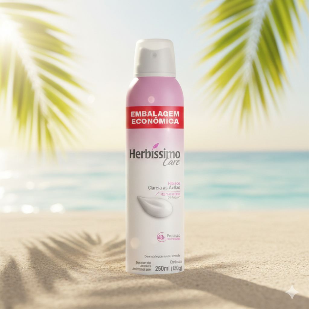 Desodorante Aerossol Antitranspirante Herbíssimo Care Hibisco 250ML em Oferta na Shopee