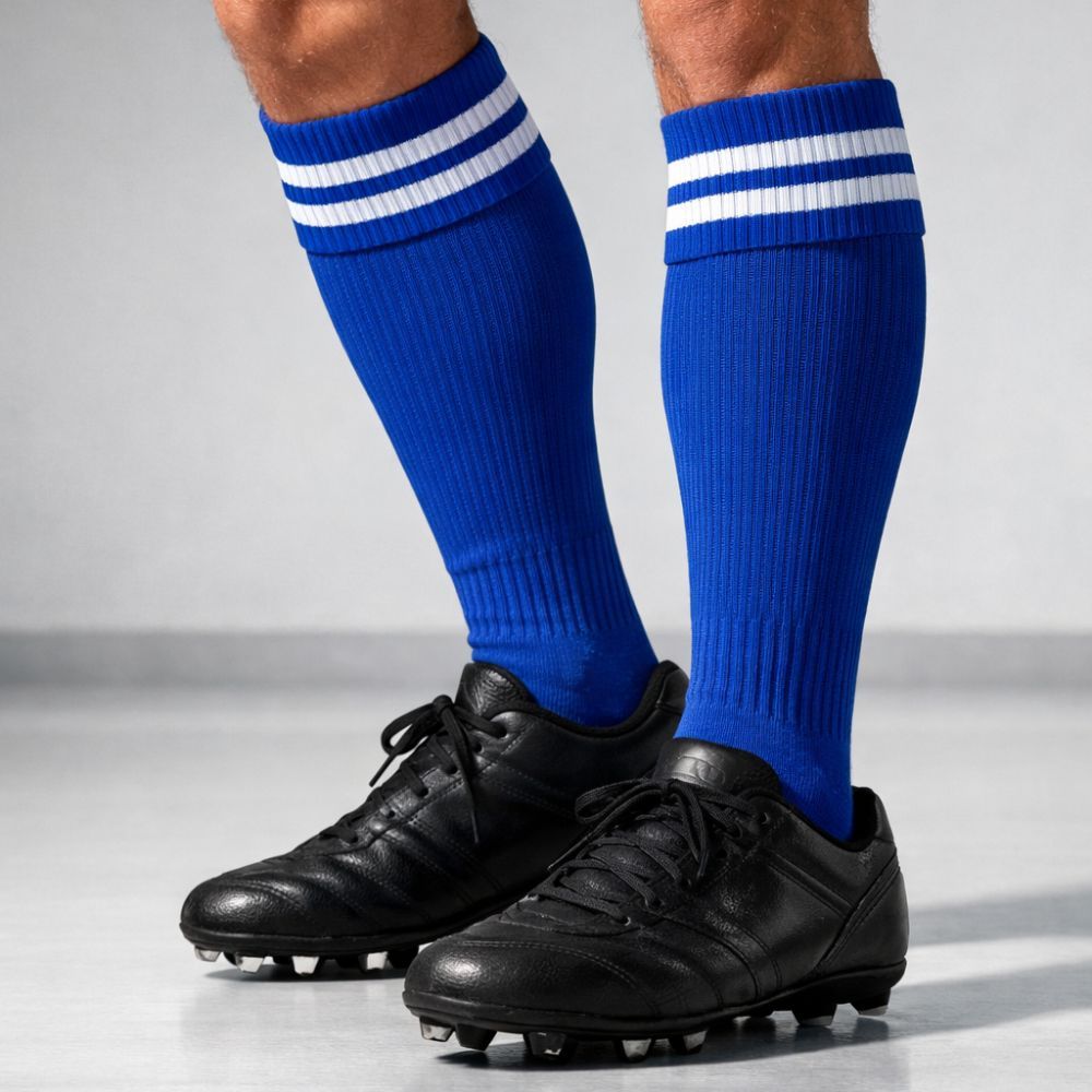 Meião Futebol Listrado Cano Alto Profissional Adulto e Juvenil Kit 1/3/5 Pares Treino e Jogo Alta Compressão 37 ao 43 em Oferta na Shopee