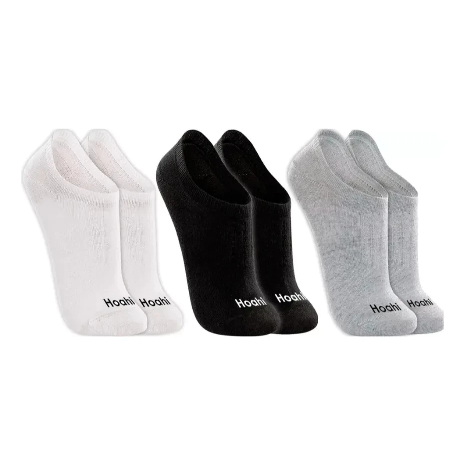 Kit 3 Unidades Meias Hoahi Invisivel Cano Baixo Algodao Masculina Feminina Antiderrapante em Oferta na Shopee