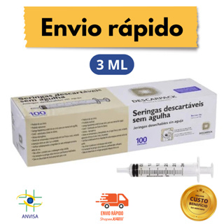 Seringa 3ml Descarpack Luer Slip Estéril Descartável S/ Agulha - Hospitalar Laboratorial e Doméstico em Oferta na Shopee
