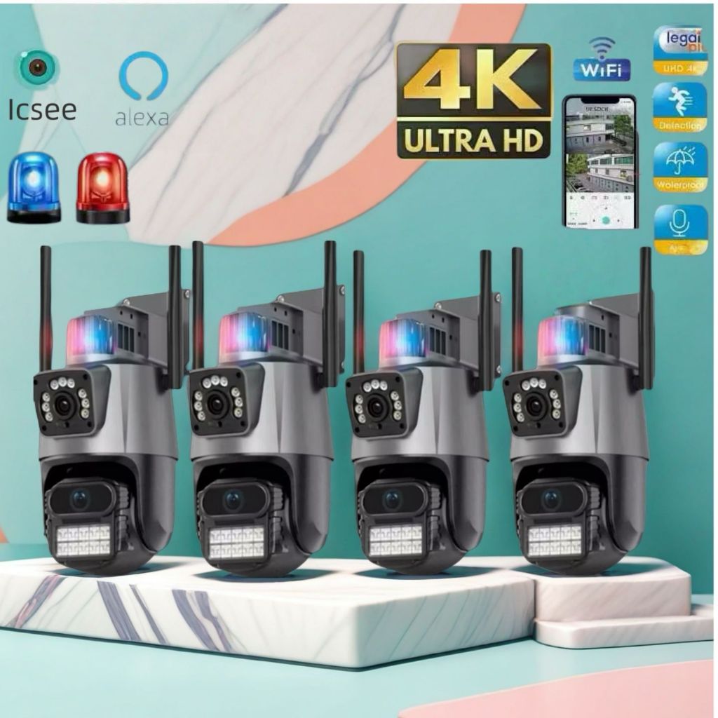 Câmera De Segurança WiFi ICSEE Externa Lente Dupla Com Sirene Full Hd Wifi Visão Noturna App Icsee