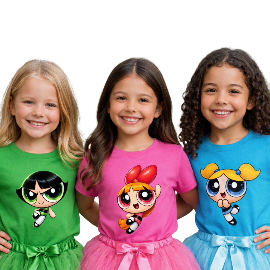 T-shirt Meninas Super poderosas Camiseta Infantil Juvenil Lindinha Docinho Florzinha Adulto