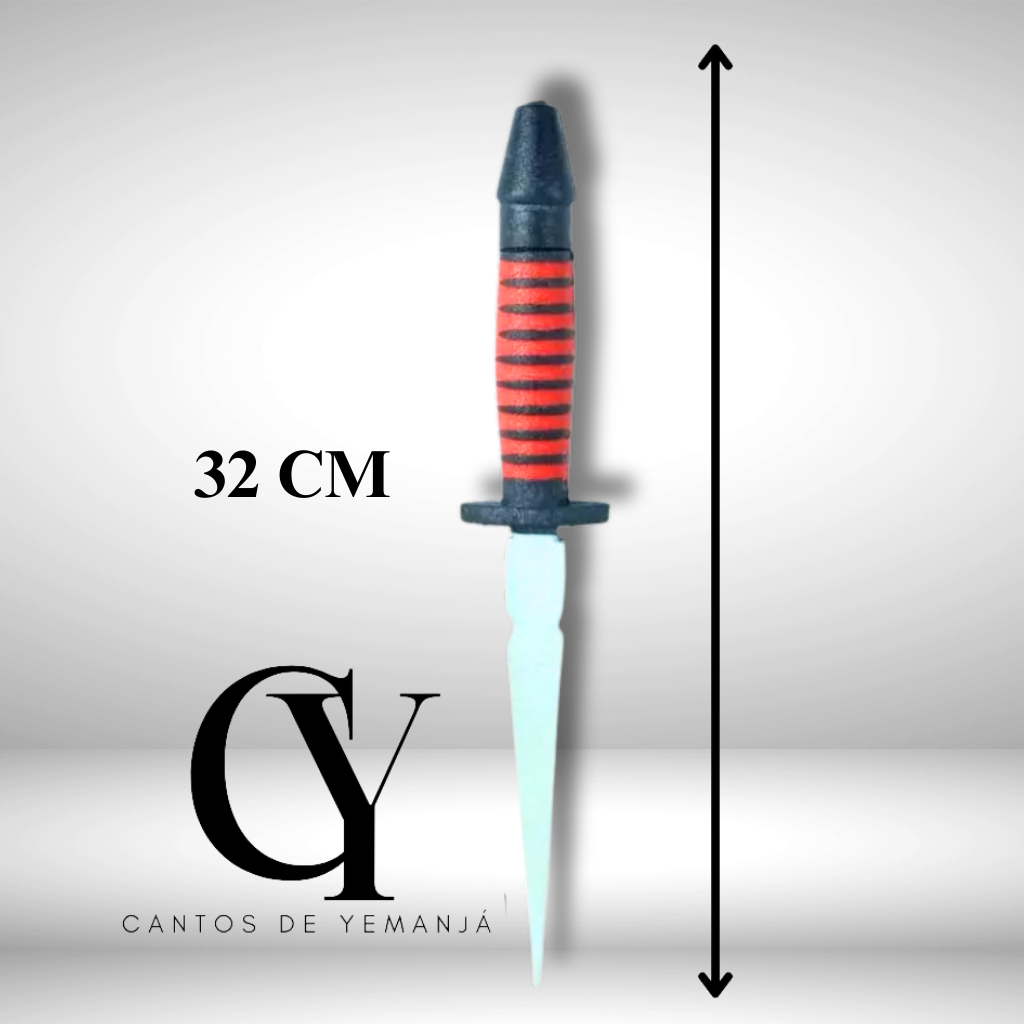 Punhal ou Ponteiro 32 cm Vermelho e Preto Assentamento Exú Pombogira Vários Tamanhos Umbanda Candomblé