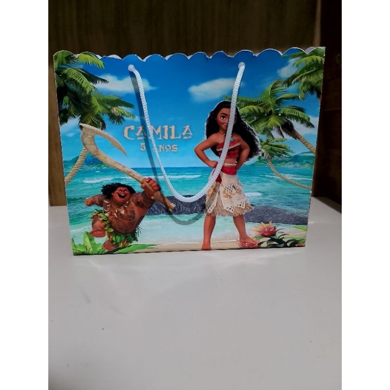 Sacola Surpresa personalizada para lembrancinhas de aniversário - Moana- Fazemos todos os temas - semi Montadas