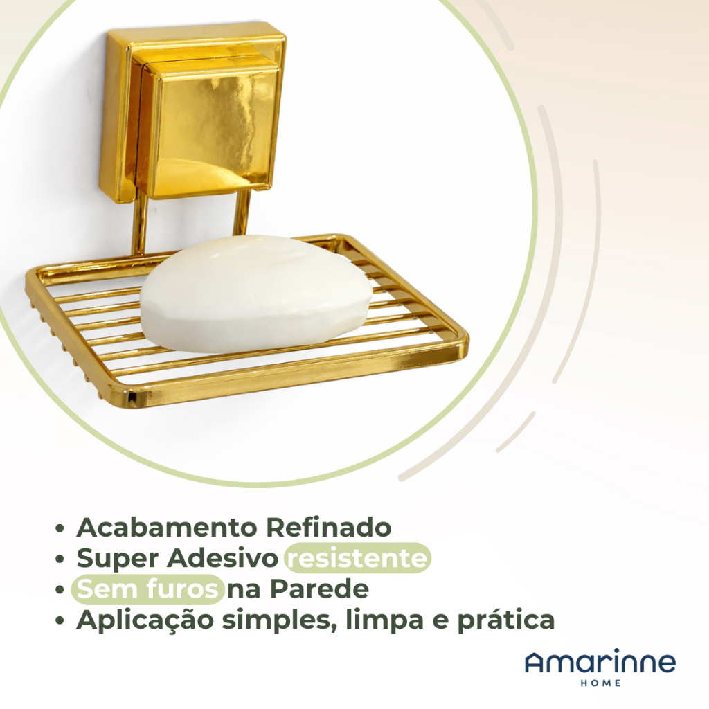 Saboneteira Parede Porta Sabonete Banheiro Adesivo Resistente Future · foto 2