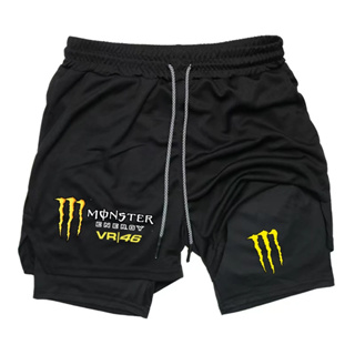 Short 2 em 1 Compressao Academia Monster Energy Vr 46 Logo Anime Gym Bodybuilder em Oferta na Shopee