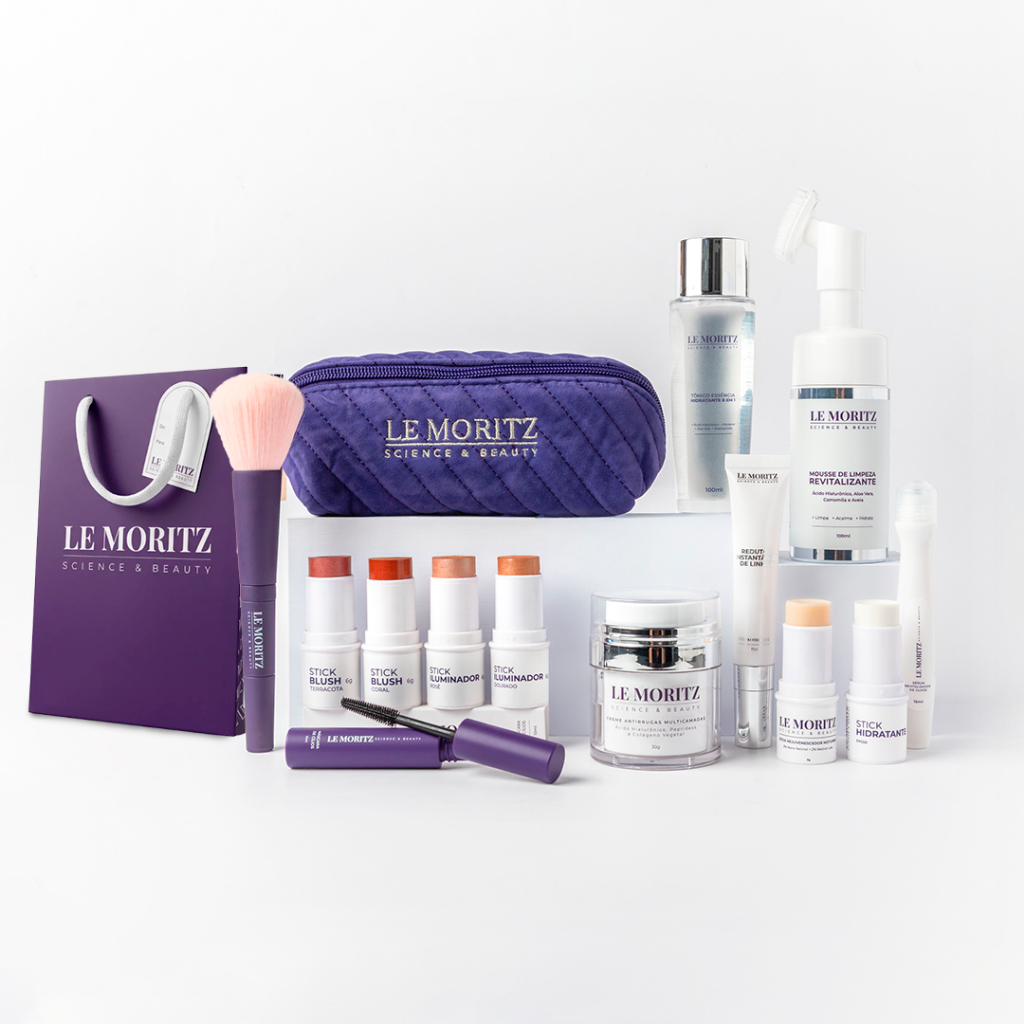Kit Completo para Tratamento de Pele Madura e Maquiagem 12 Itens LeMoritz Maquiagem, Limpeza e Hidratação