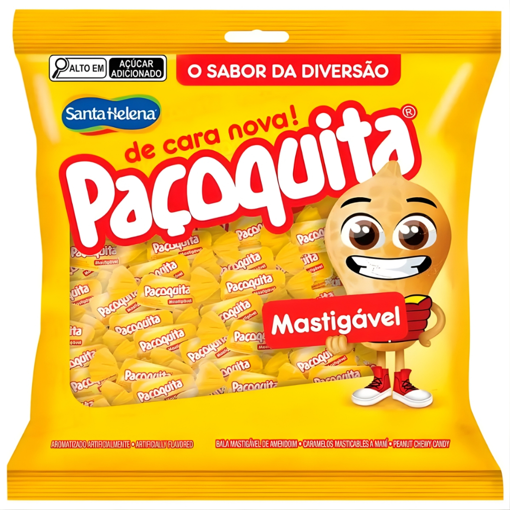 Balas Mastigável Paçoquita Bala de Paçoca 500g Santa Helena