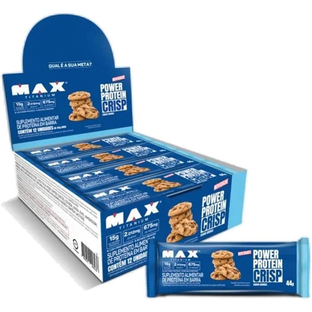 Barra Proteína Max Titanium Power Protein Crisp Cookies 12un