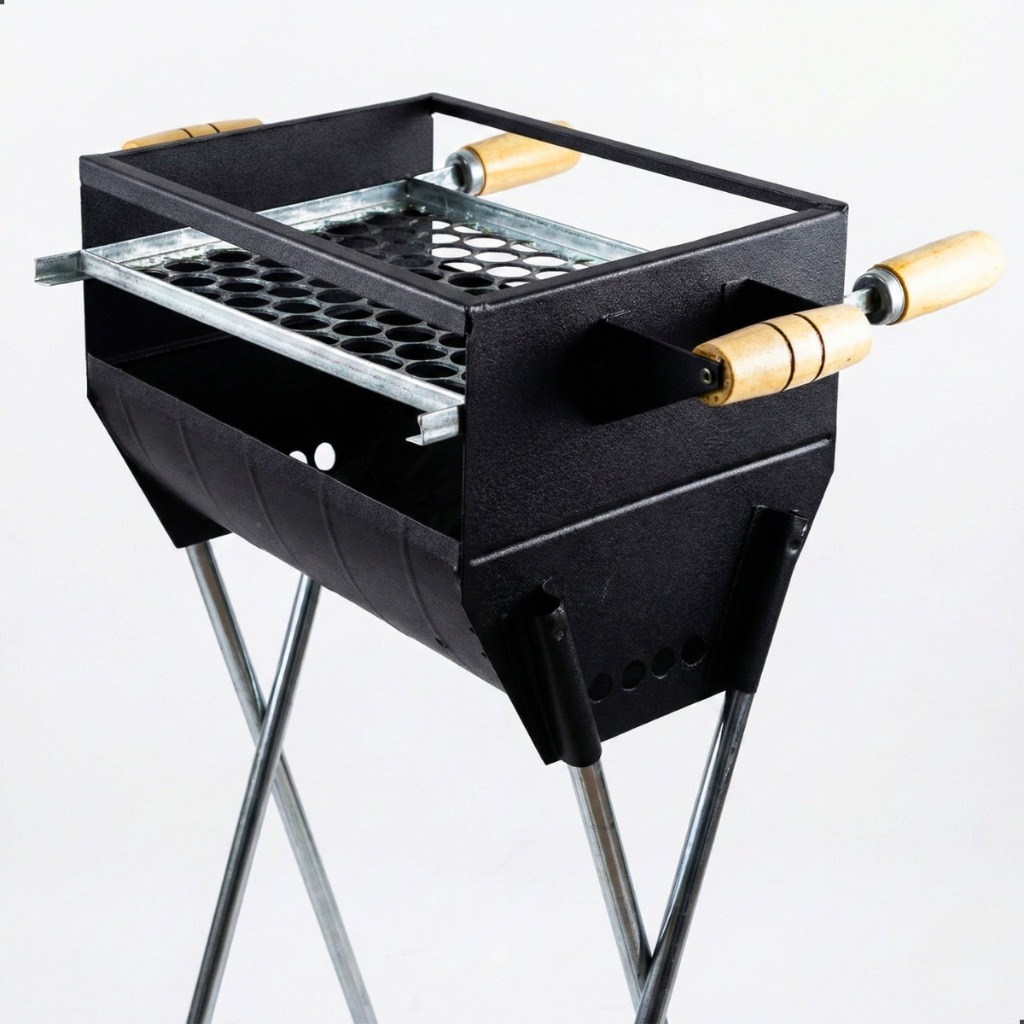 *PROMOÇÃO* Churrasqueira a Carvão Com Grelha Inclusa 83cm em Aço Carbono 2 Andares Media Espetinho