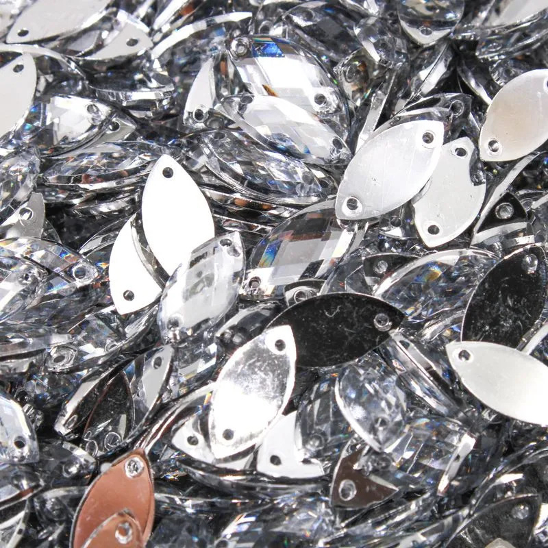 CHATON (  NAVETE COSTURA ) 7 x 15 mm CRISTAL em Oferta na Shopee