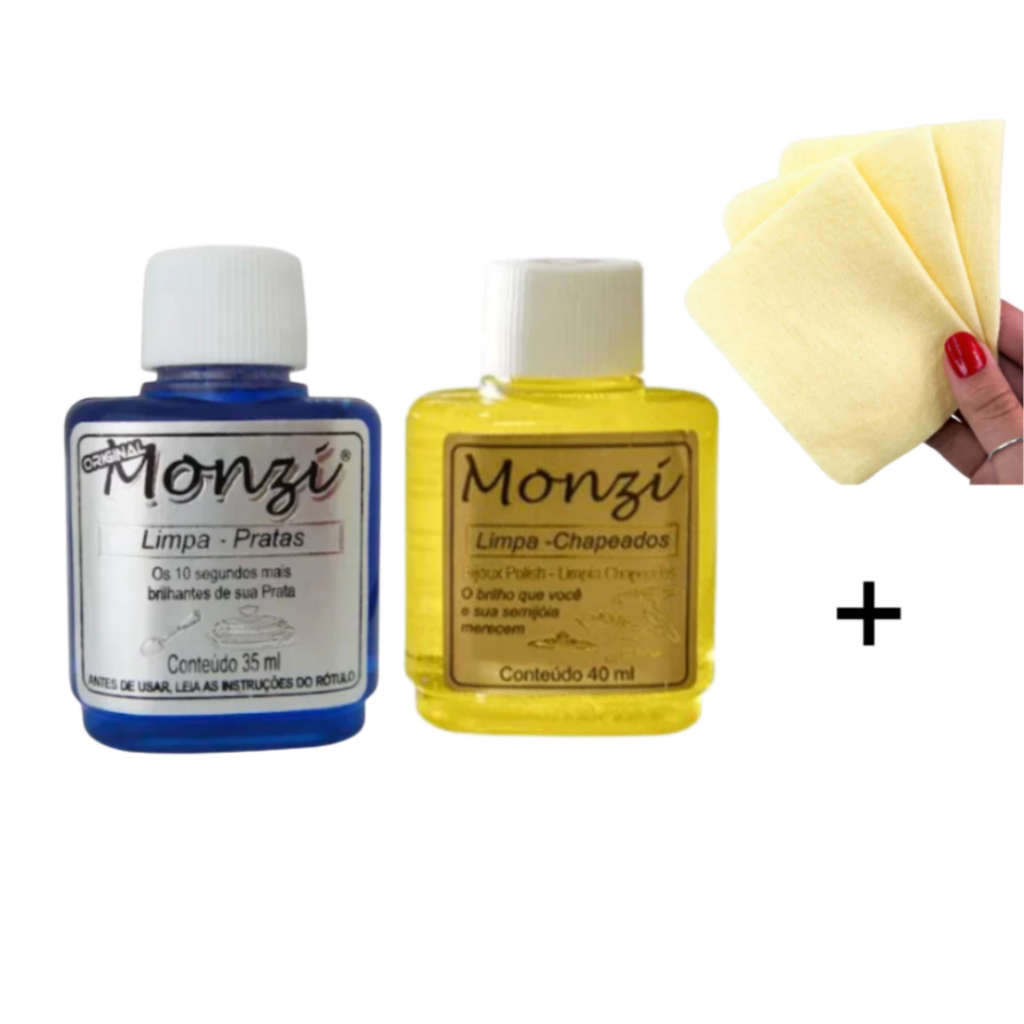 Limpa Joias Monzi 35ml Limpador de Pratas/Ouro Liquido Escolha