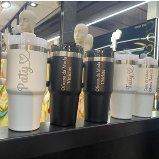 StoreThalia - Copo Térmico 420ml com Tampa Alça e Canudo | Brinde Personalizado em Oferta na Shopee