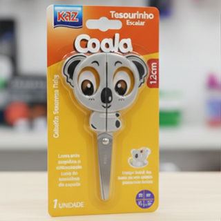 Tesoura Escolar Infantil Coala Kaz 13cm Ponta Arredondada Segura Papelaria Fofa Artesanato Criativa em Oferta na Shopee