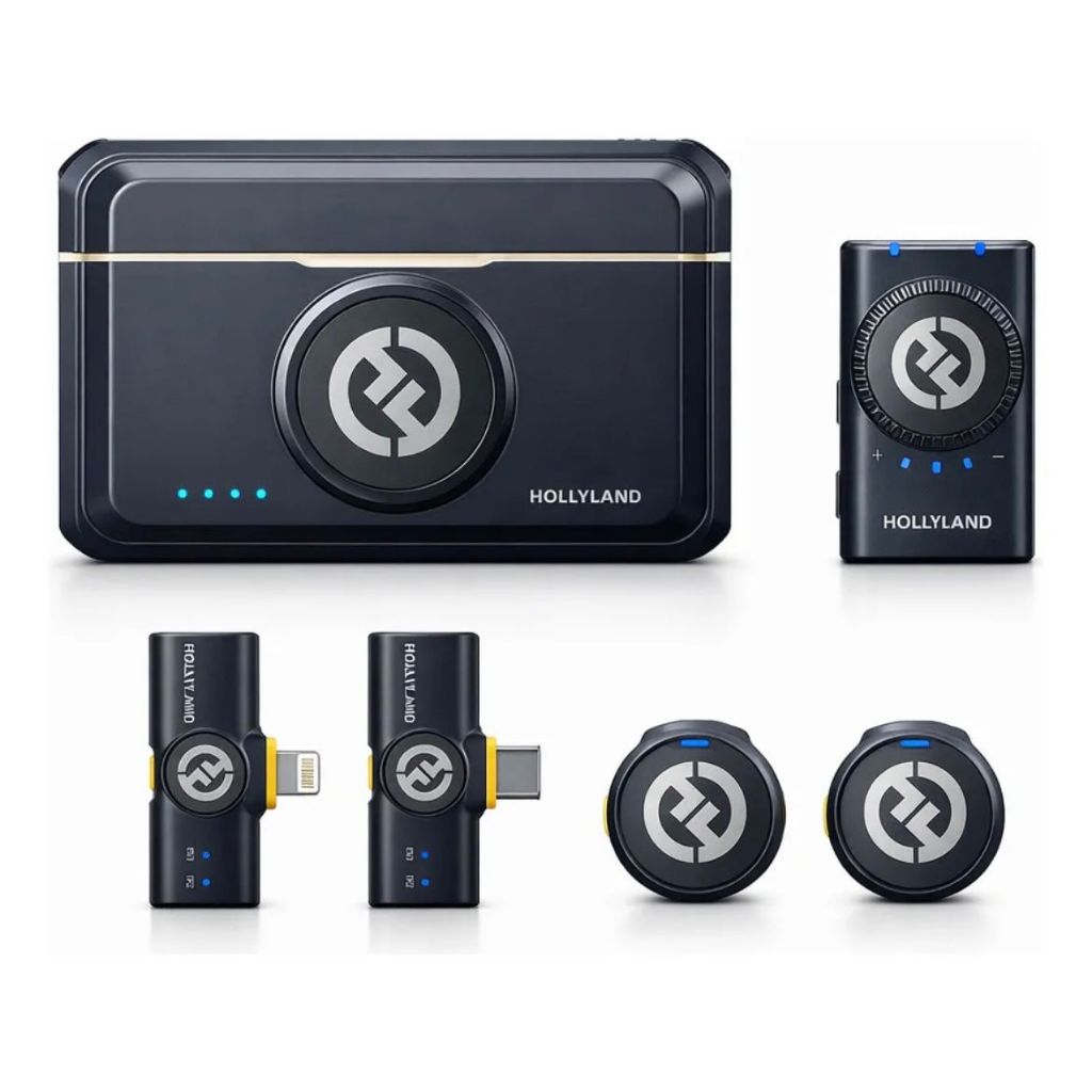 Microfone Lapela Bluetooth sem fio Hollyland Lark M2 Versão Lighting USB-C Câmera Combo Duo Original