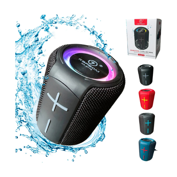 Caixa de som compacta RGB 50W com IPX6, Bluetooth 5.4, USB TF FM e TWS, produto Wassay