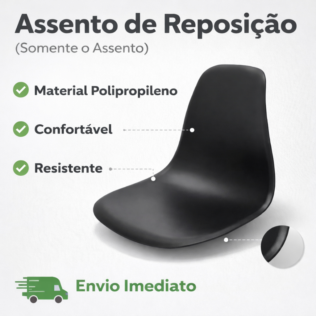 Banco Assento Cadeira Banqueta Charles Eames Eiffel Kit 1/2/4 Polipropileno Reposição Cores Diversas em Oferta na Shopee