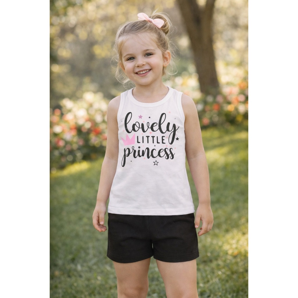 Conjunto ou Vestido Feminino Infantil Tamanho1 Menina Verão