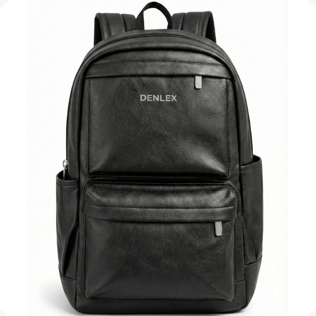 Mochila De Costas Masculina Executiva Porta Notebook Couro All Black Reforçada Alça Acolchoada