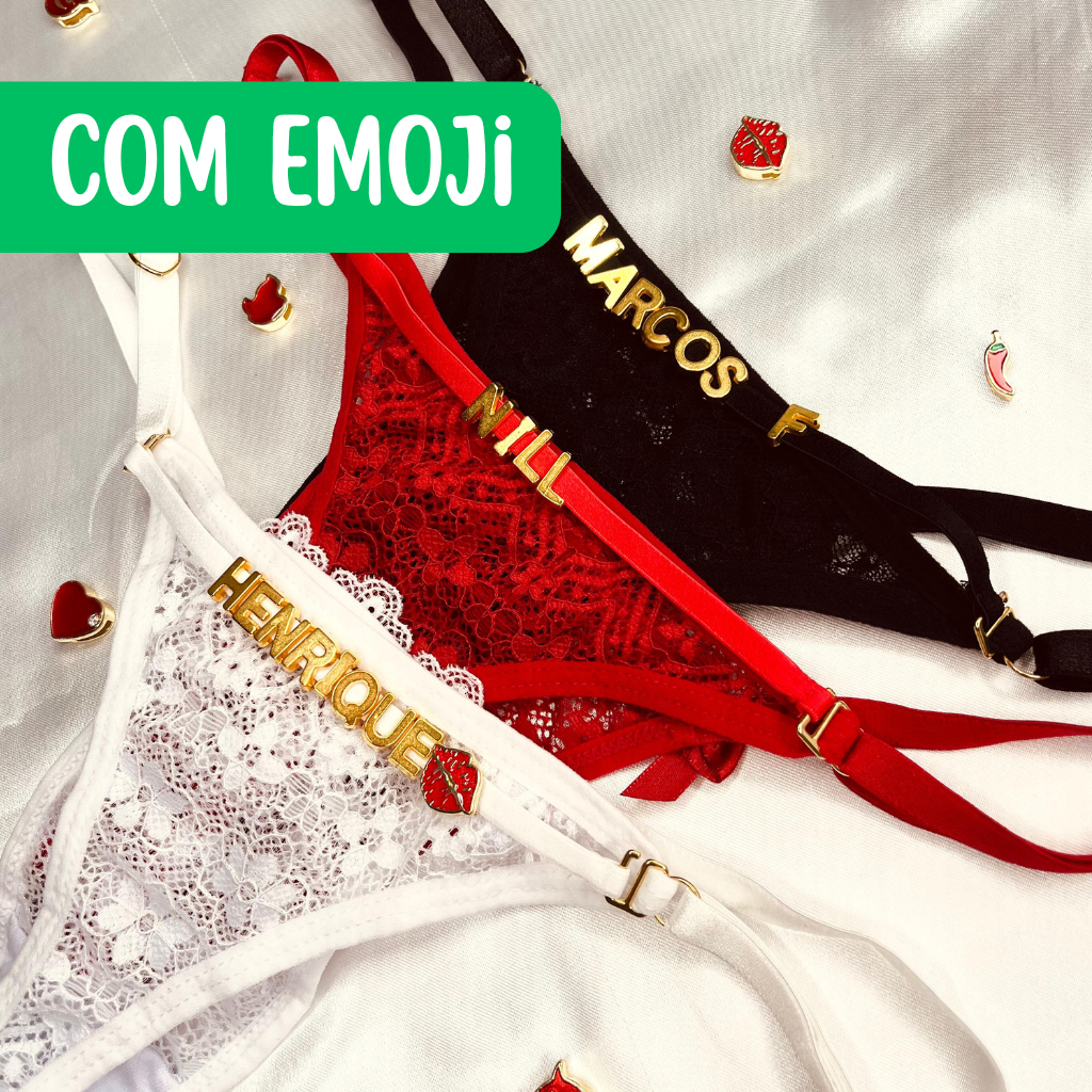 Calcinha Personalizada Nome Frase Renda Sexy com Letras