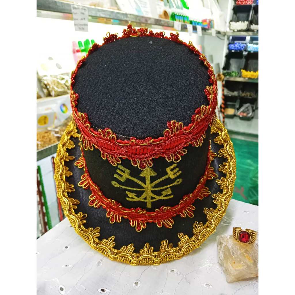 Cartola Exu Marabô Luxo com Ponto Riscado Dourado | Umbanda  Candomblé