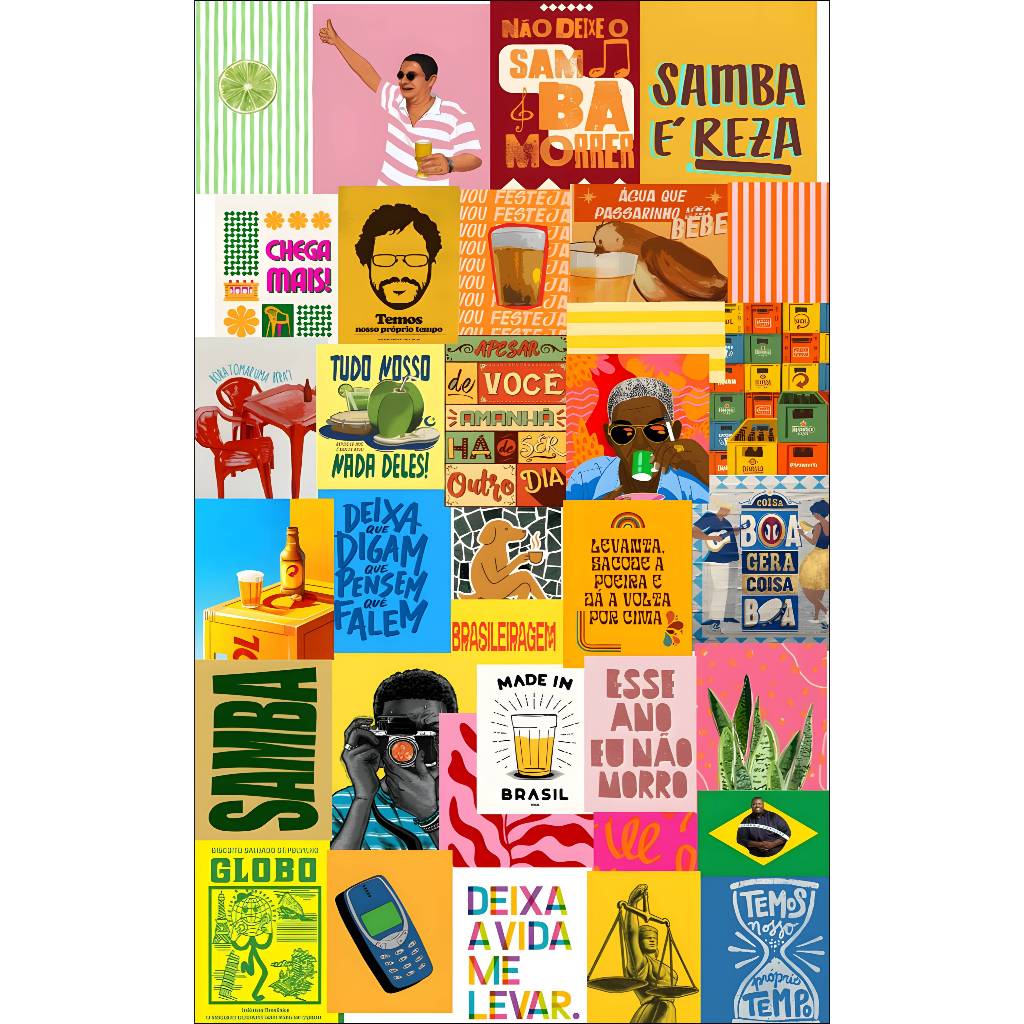 Canga Decorativa Personalizada Colagem Samba Brasil