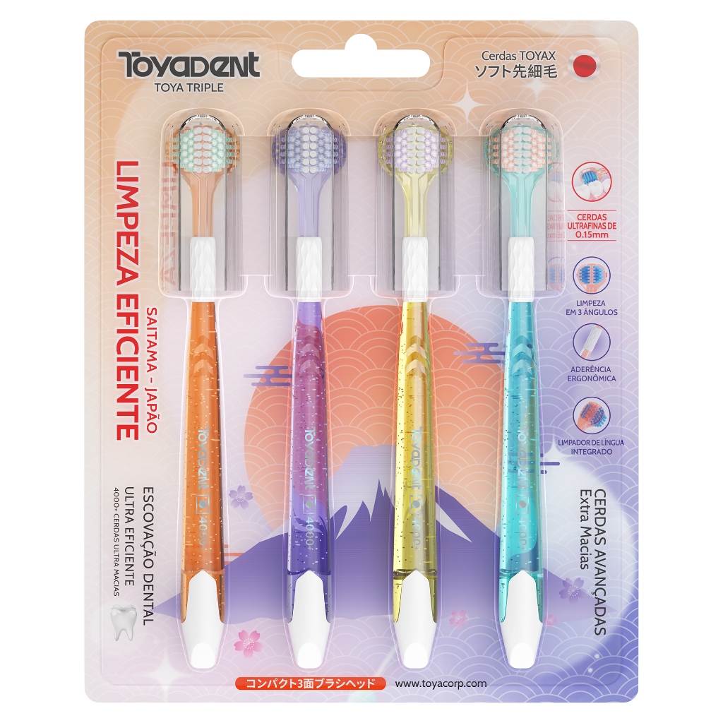 Toyadent Kit Escova de dente, Cerdas Macias + Capa Protetora, Adequado para gengivas sensíveis em Oferta na Shopee