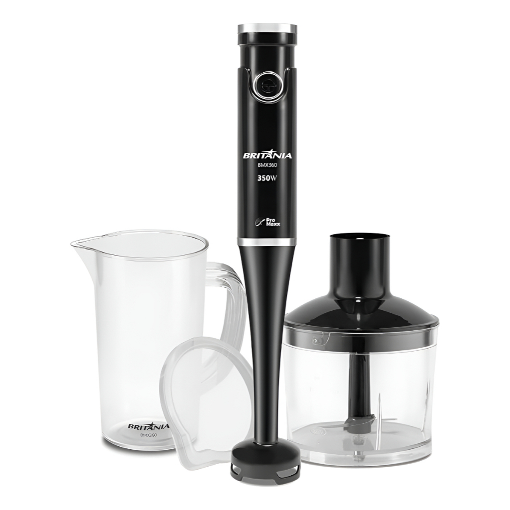 Mixer Britânia 2 Em 1 350w Com Lâminas Pro Maxx Preto 127v Premium