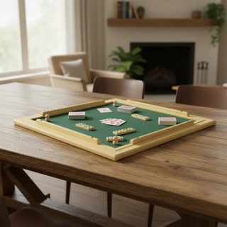 Suporte Tabuleiro para Jogos de Cartas e Dominó 66x66 cm Madeira Duratex Pinus Natural Feltro Verde em Oferta na Shopee