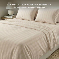 Jogo de Lençol Padronado Micro Percal Penteado 3 peças 500 Fios Cama Solteiro Casal Queen King