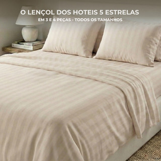Jogo de Lençol Padronado Micro Percal Penteado 3 peças 500 Fios Cama Solteiro Casal Queen…