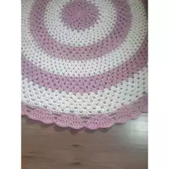 tapete redondo grande em crochê 1,20cm