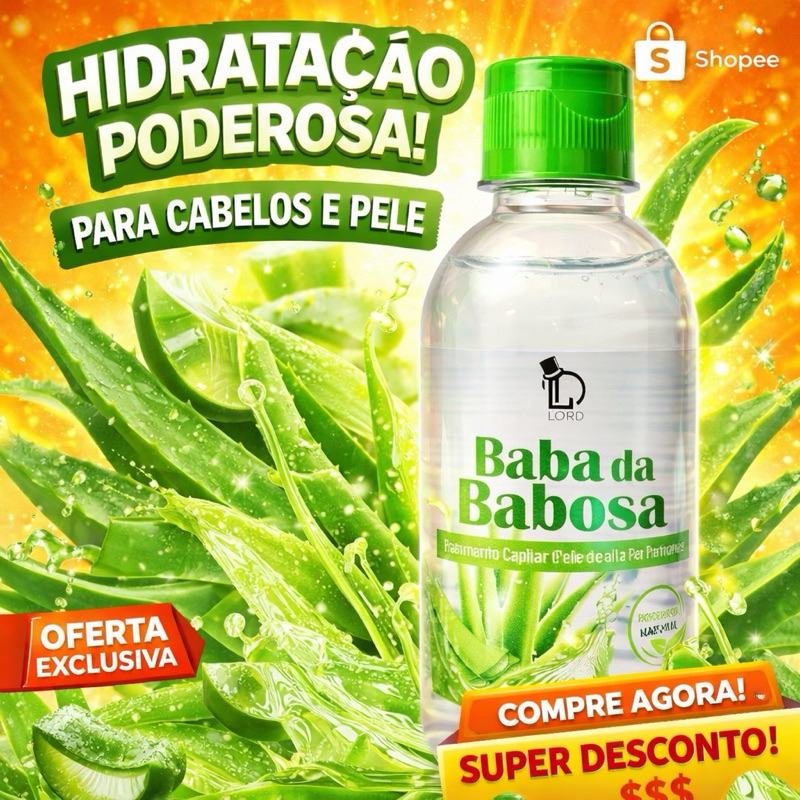 Baba da Babosa Alta Performance 200ml Lord Cosméticos | Hidratação Capilar e Corporal com Aloe Vera em Oferta na Shopee
