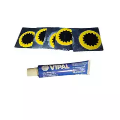 KIT 5 REMENDOS E 1 COLA CB01 15G DE REPARO CAMARA DE BIKE E MOTO