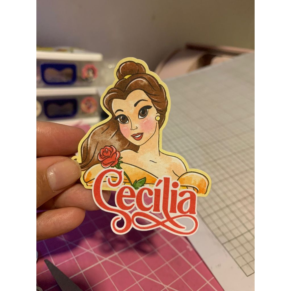 Aplique / Tag : a Bela e a Fera personalizado Para Tubetes e Outros