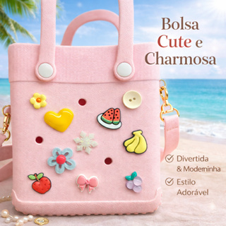 Bolsa de Praia Feminina Tipo Tote Grande Impermeável Leve com Pingentes Decorativos em Oferta na Shopee
