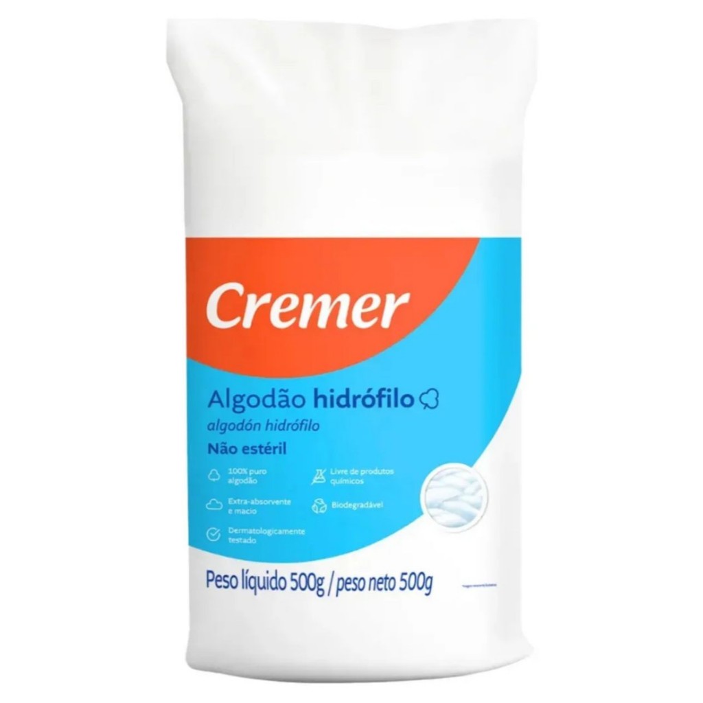 Algodão Hidrófilo Cremer Pacote 500g