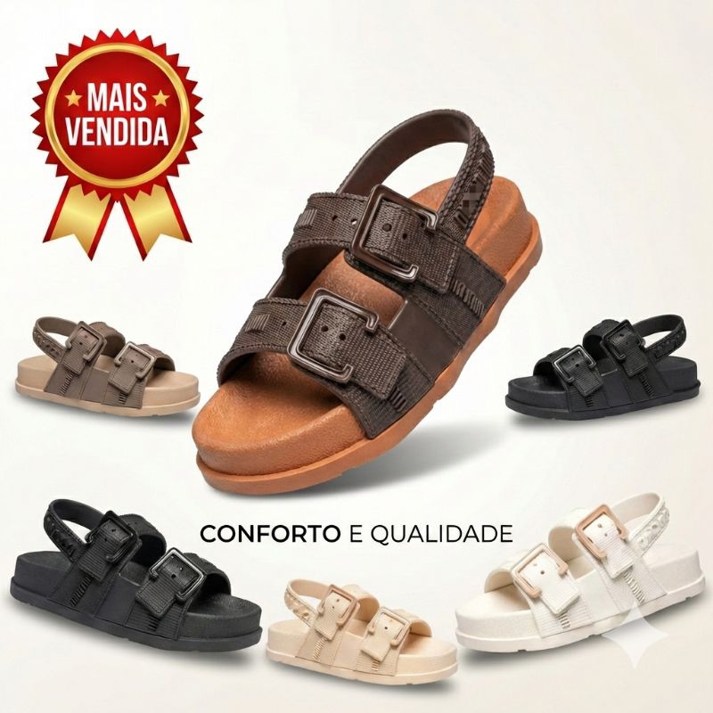 Sandália Papete Meli Masculina Feminina Confortável Fivela Ajustável Casual Antiderrapante catargo