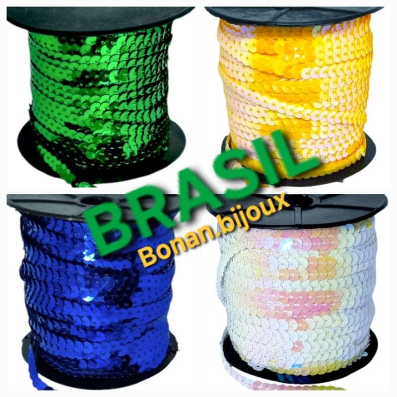 Paetê Lantejoula 6mm em Metro 5 e 10 Metros, Customização ,bordados, artesanatos, festas, fantasias, carnaval em Oferta na Shopee