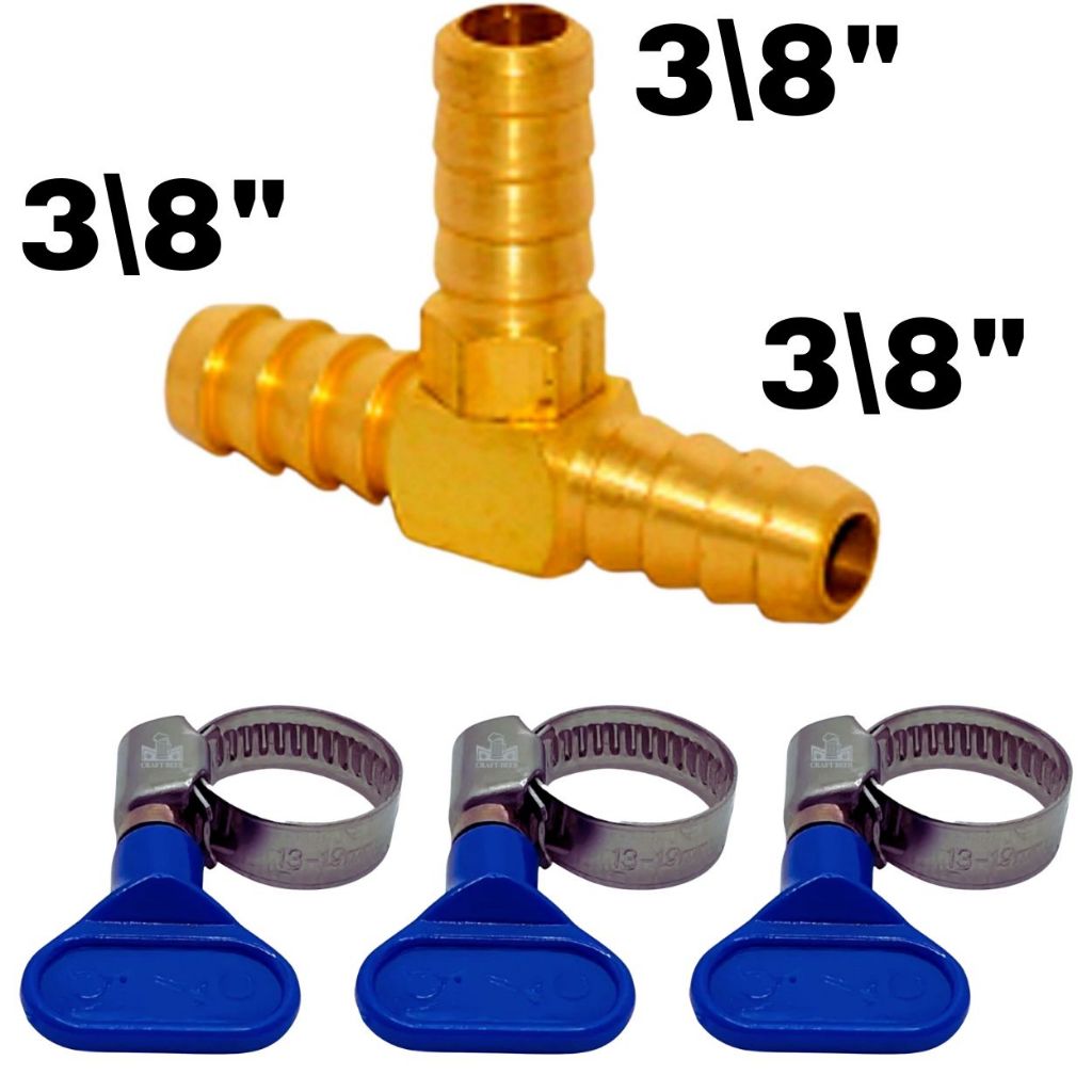 tee 3/8" união fogão cooktop chapas fornos +abraçadeiras Rosca sem fim aperto seguro em Oferta na Shopee
