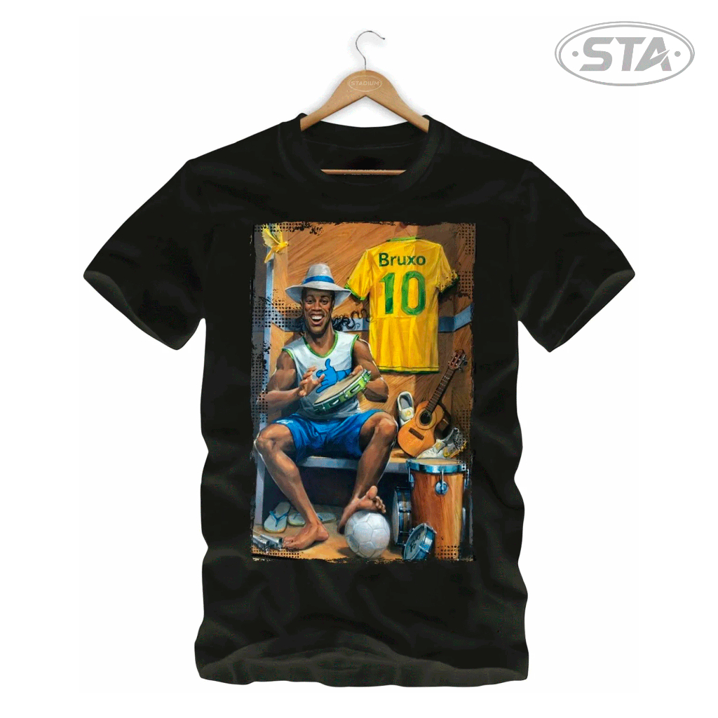Camiseta Bruxo 10 Oversized Futebol Brasil Samba Reggae Copa Do Mundo 100% Algodão Premium