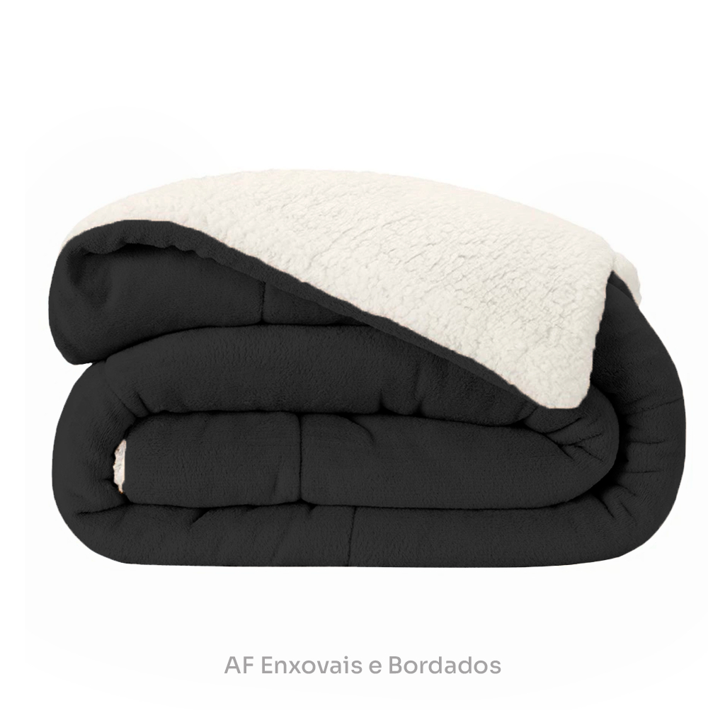Coberdrom Pele De Carneiro 2,40m X 2,20m Ideal Para Frio Edredom Cobre Leito Dupla Face - Envio Full