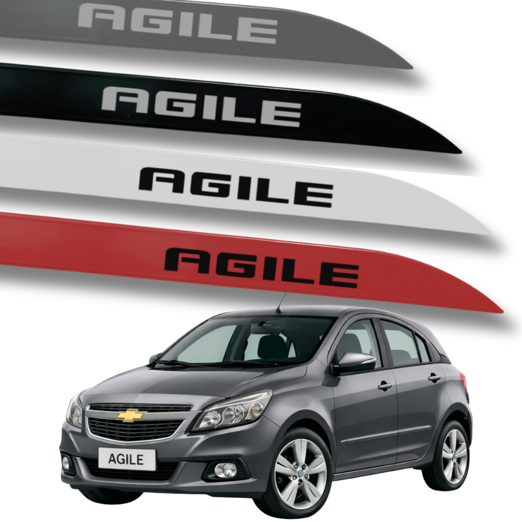 Jogo Friso Slim Lateral Chevrolet  Agile Original  Grafia