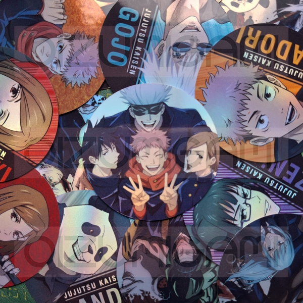 Adesivos Jujutsu Kaisen - Vinil Adesivo Prata Holográfico - Pacote com 18 Unidades em Oferta na Shopee
