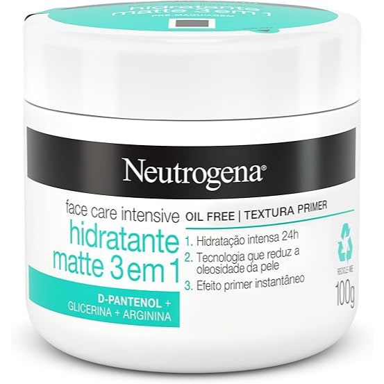 Hidratante Facial Efeito Matte 3 em 1 Neutrogena 100g em Oferta na Shopee